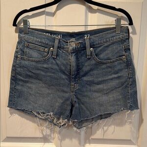 J CREW Distressed Blue Jean Denim Cut-off Mid-rise Shorts